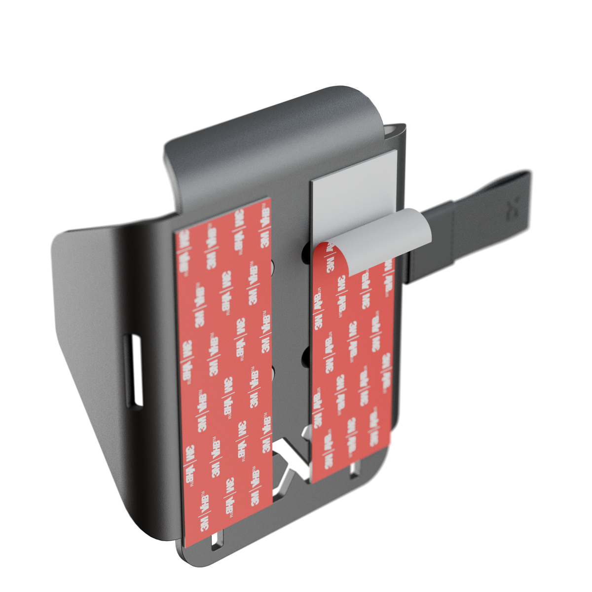 M-Series bracket with 3M VHB adhesive backer for flat-surface mounting