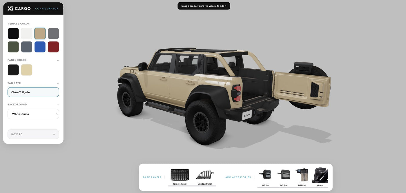 XG Cargo 3D Bronco configurator