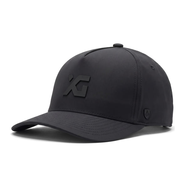 XG Cargo x Suay Apex Toasty Hat in Black, fleece-lined snapback, angled view
